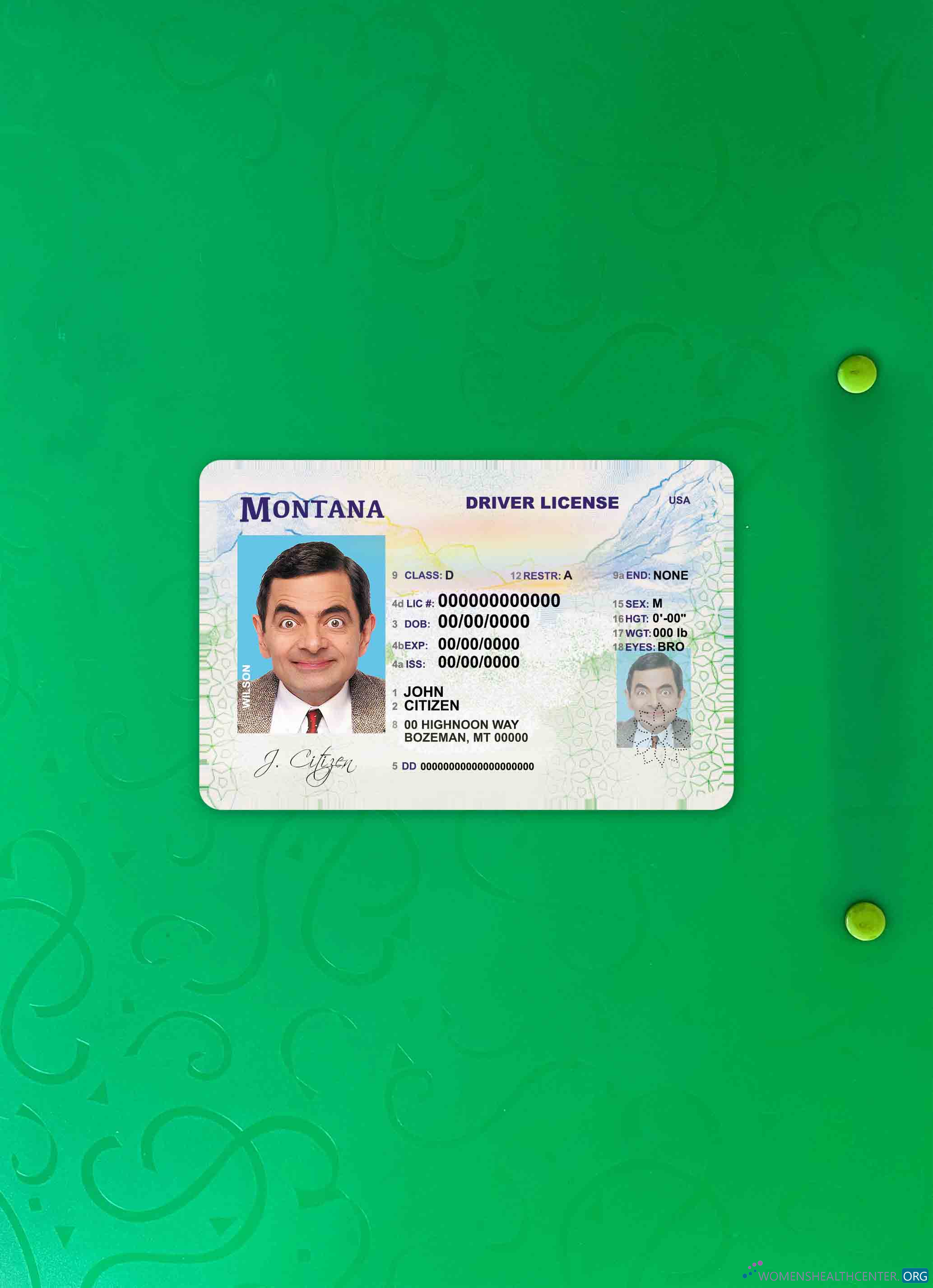 Download USA Montana DL photolook FRONT Photoshop template